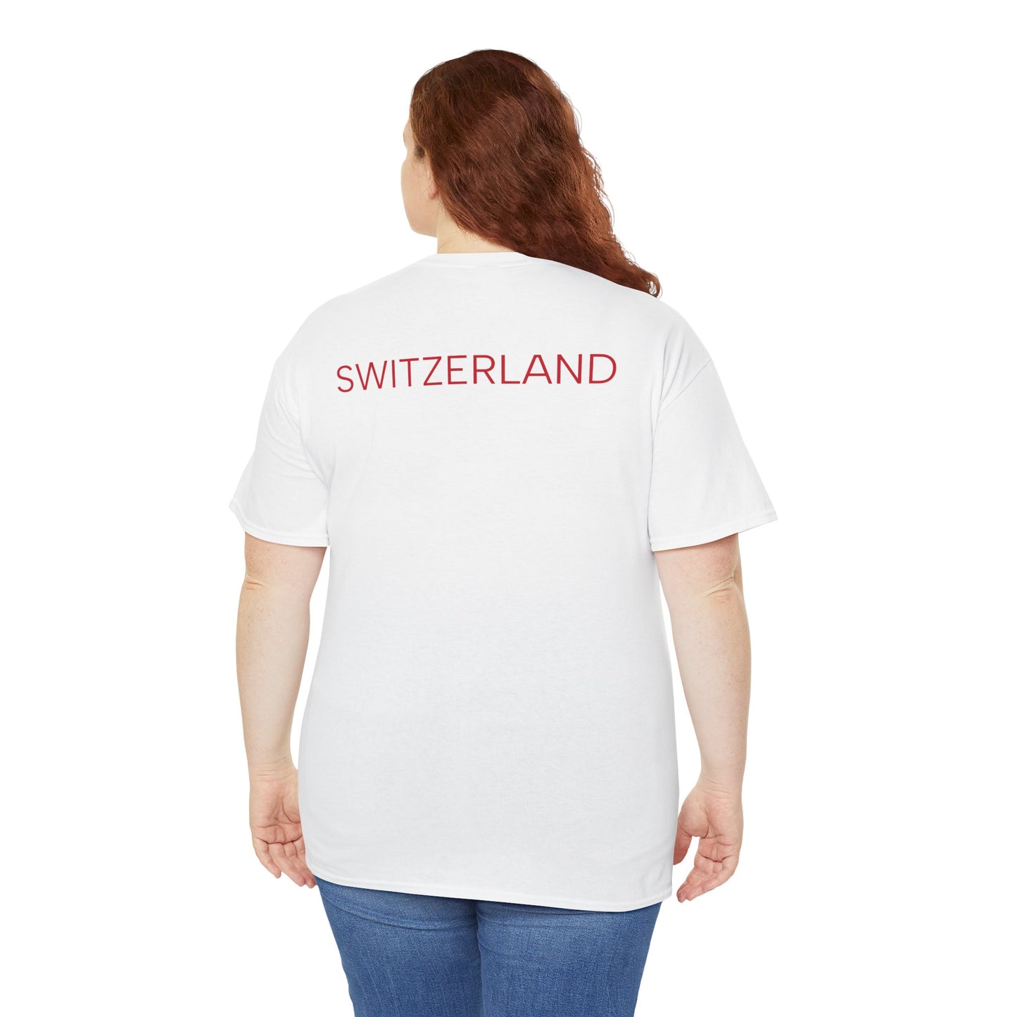 Unisex Heavy Cotton Tee Switzerland Football T-shirt Men Women