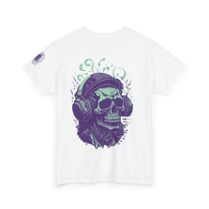 Unisex Heavy Cotton Tee  Muzic lover Skull Women Men T-shirt