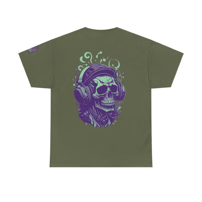 Unisex Heavy Cotton Tee  Muzic lover Skull Women Men T-shirt