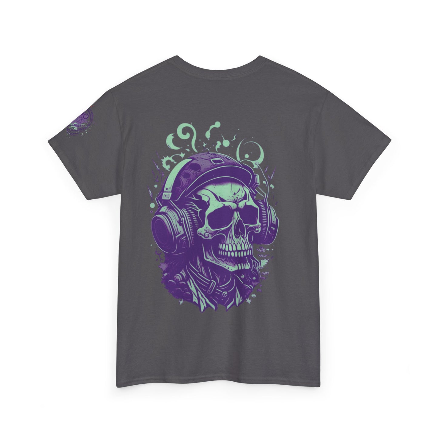 Unisex Heavy Cotton Tee  Muzic lover Skull Women Men T-shirt