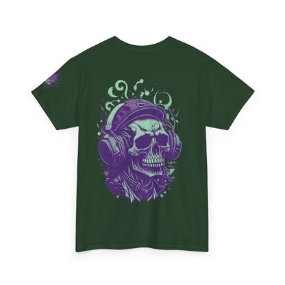 Unisex Heavy Cotton Tee  Muzic lover Skull Women Men T-shirt