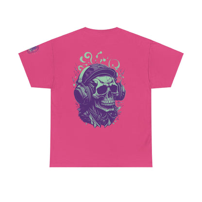 Unisex Heavy Cotton Tee  Muzic lover Skull Women Men T-shirt