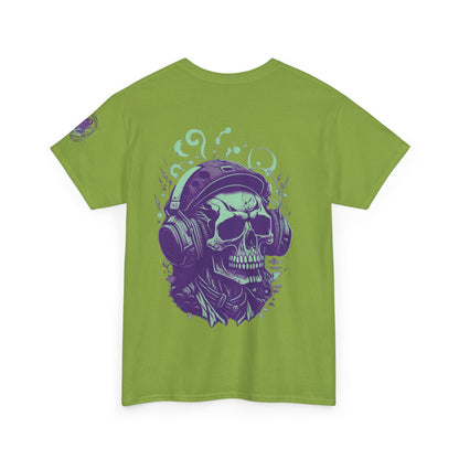 Unisex Heavy Cotton Tee  Muzic lover Skull Women Men T-shirt