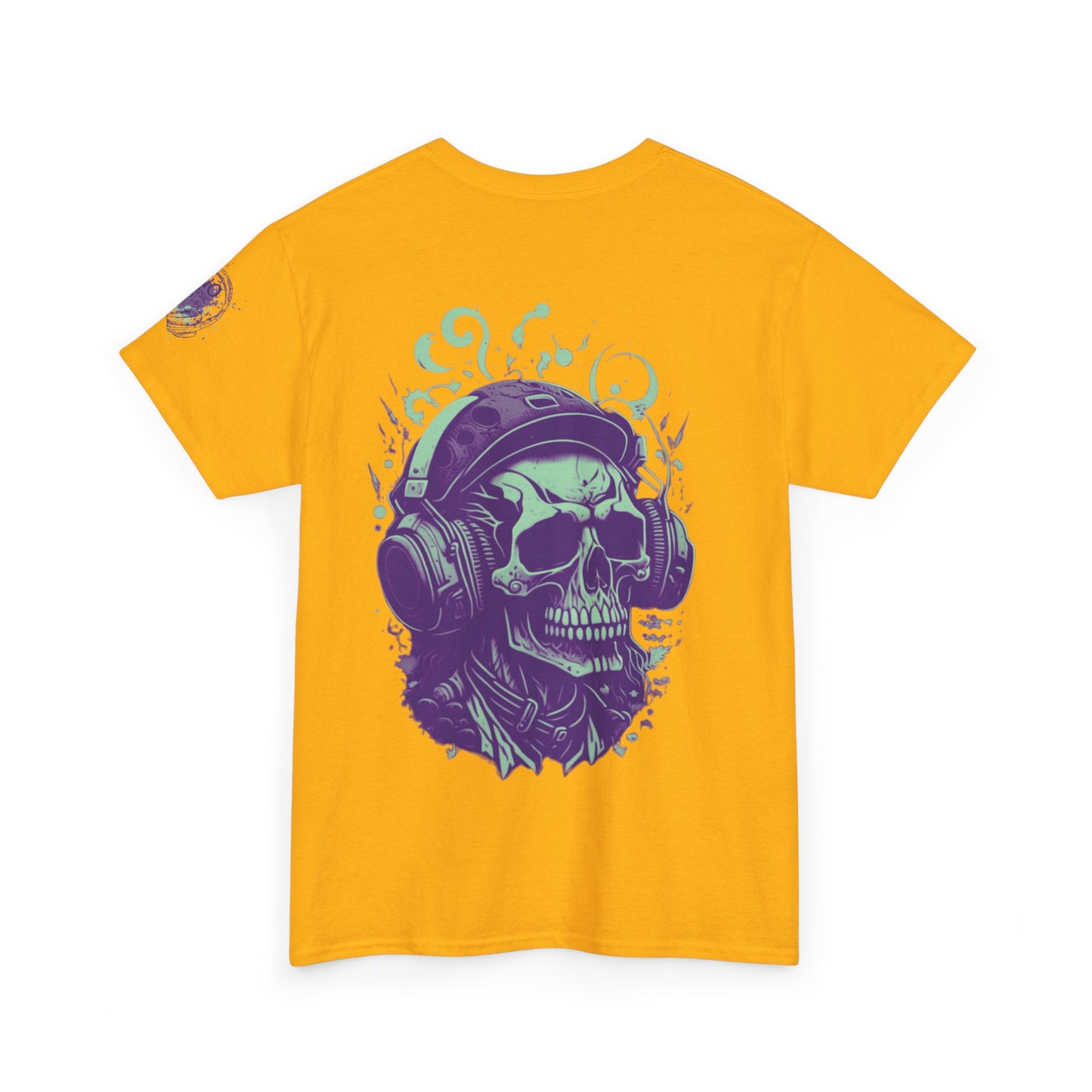 Unisex Heavy Cotton Tee  Muzic lover Skull Women Men T-shirt