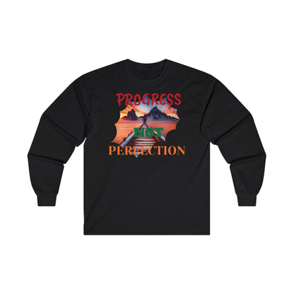 Unisex Ultra Cotton Long Sleeve Tee Progress Not Perfection