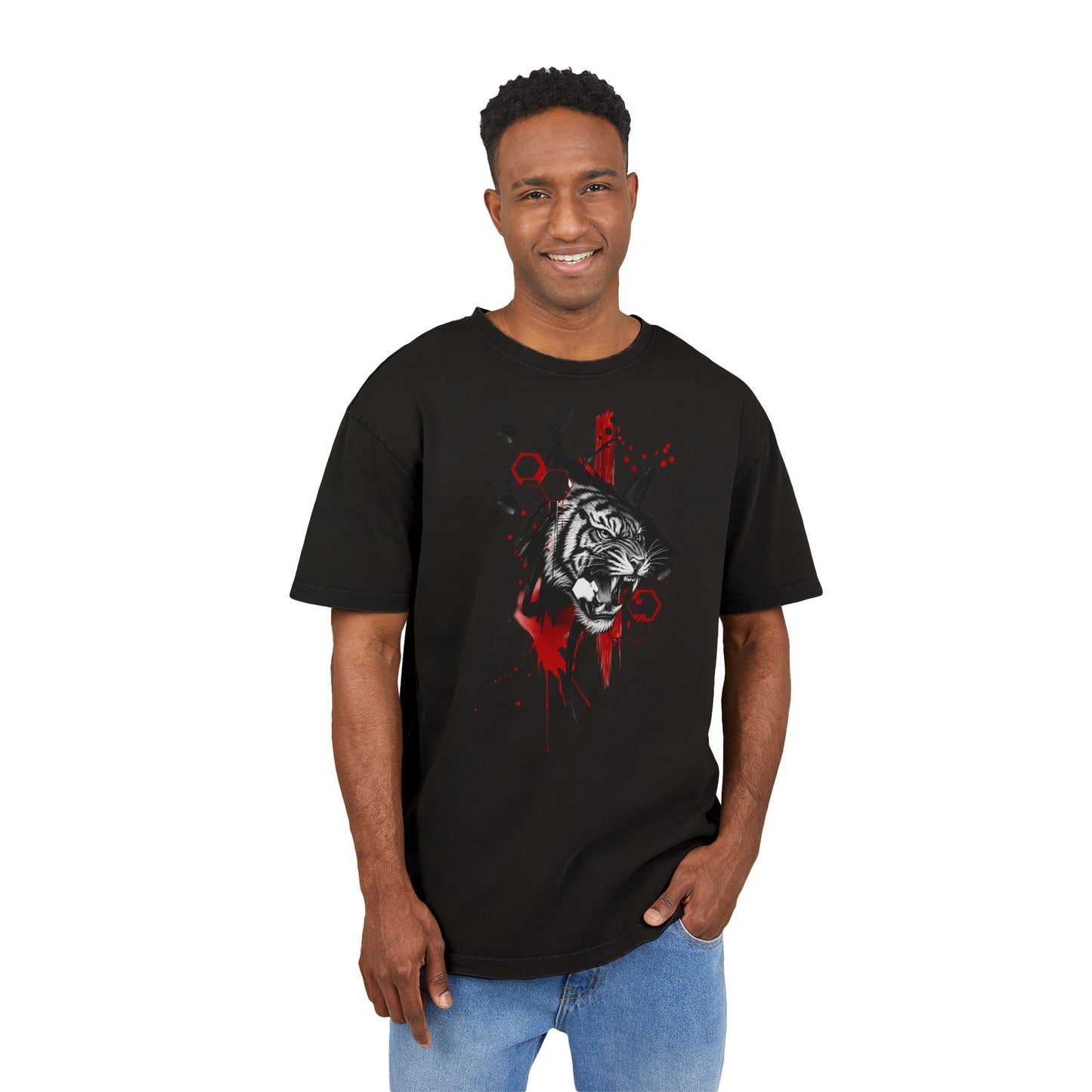 Oversize Tee - Angry Tiger Design