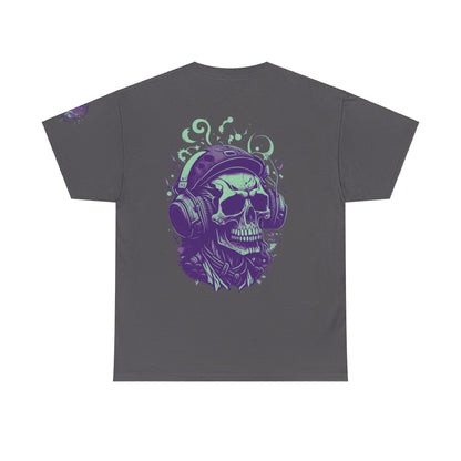 Unisex Heavy Cotton Tee  Muzic lover Skull Women Men T-shirt