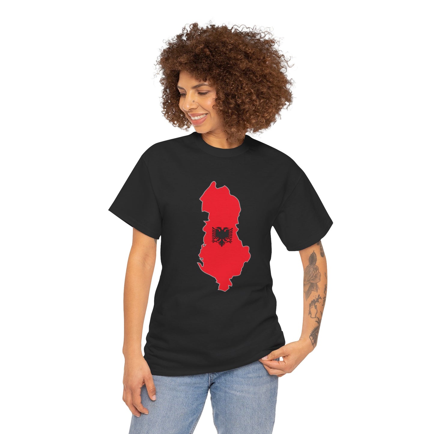 Unisex Heavy Cotton Tee T-shirt Albania Football Sport Men Women