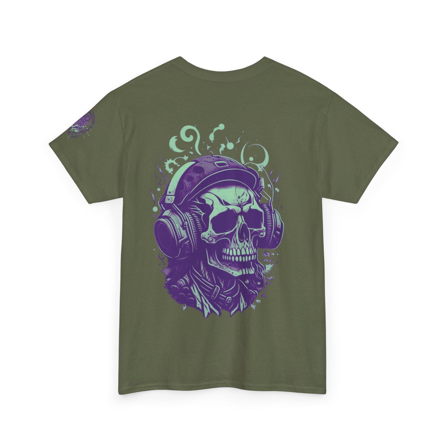 Unisex Heavy Cotton Tee  Muzic lover Skull Women Men T-shirt