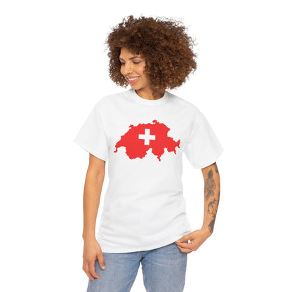 Unisex Heavy Cotton Tee Switzerland Football T-shirt Men Women