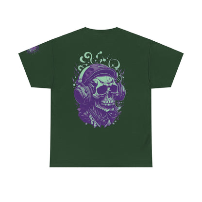 Unisex Heavy Cotton Tee  Muzic lover Skull Women Men T-shirt